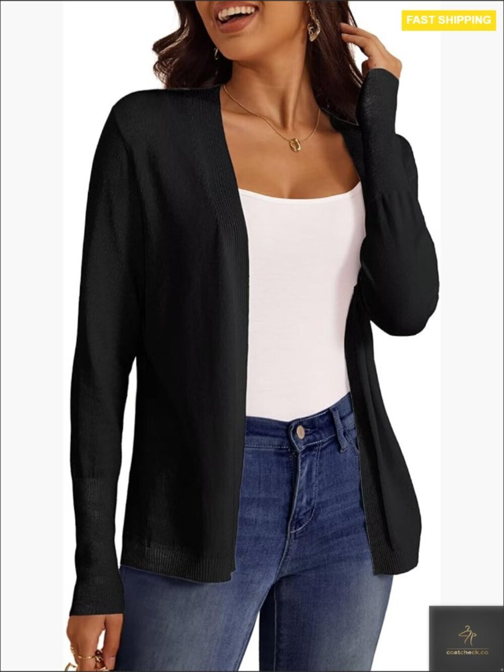 Cardigan Sweaters Casual Draped Open Front Cropped Knit Long Sleeve Lightweight